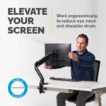 Fellowes Platinum Series Monitor Arm - Single 40" Screen Mount, up to 8kg, USB, Black