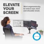 Fellowes Platinum Series Triple Monitor Arm for 3x 27" Displays, 7kg Max, USB Hub, Black