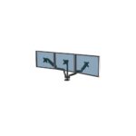 Fellowes Platinum Series Triple Monitor Arm for 3x 27" Displays, 7kg Max, USB Hub, Black