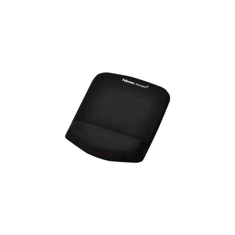 Fellowes PlushTouch Mouse Mat with Wrist Support & Antibacterial Protection - Black