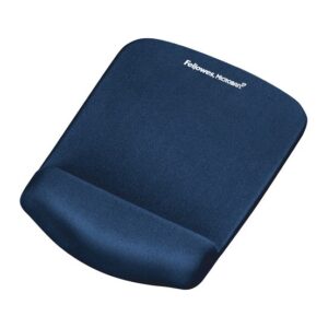 Fellowes PlushTouch Mouse Mat Wrist Support with Non-Slip Base & Antibacterial Protection - Blue