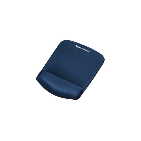 Fellowes PlushTouch Mouse Mat Wrist Support with Non-Slip Base & Antibacterial Protection - Blue