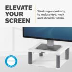 Fellowes Premium Monitor Riser Desk Mount 21" 36kg Height Adjustable Graphite Platinum