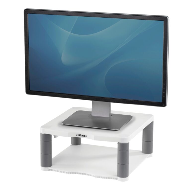 Fellowes Premium Monitor Riser Desk Mount 21" 36kg Height Adjustable Graphite Platinum