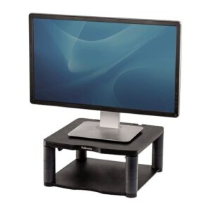 Fellowes Premium Monitor Riser Graphite, Desk Mount, 36kg Weight, 21" Screen, Height Adjustable