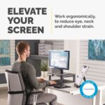 Fellowes Premium Monitor Riser Graphite, Desk Mount, 36kg Weight, 21" Screen, Height Adjustable
