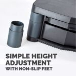 Fellowes Premium Plus Monitor Stand with Drawer, Cable Management, Ergonomic, 3-Height Adjustments, 21", Graphite
