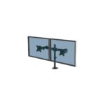 Fellowes Reflex Dual Monitor Arm for 2x 27" Screens, 8kg Max, Tilt 45°, Pan 180°, Rotation 360°, Black