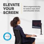Fellowes Reflex Single Monitor Arm 8kg 32" Screen Desk Mount Tilt 45° Pan 180° Rotation 360° Black