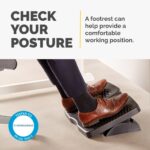 Fellowes Refresh Ergonomic Foot Rest with 2 Height Adjustments & Massage Surface - Charcoal