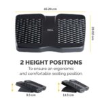 Fellowes Refresh Ergonomic Foot Rest with 2 Height Adjustments & Massage Surface - Charcoal