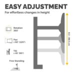 Fellowes Seasa Dual Monitor Arm - Freestanding Desk Mount for 2x 32" Screens, 8kg Max, Black