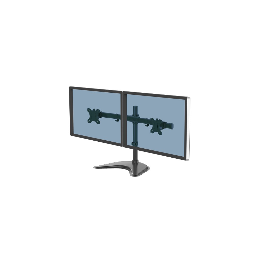 Fellowes Seasa Dual Monitor Arm Freestanding Mount for 2x 27" Screens, 8kg Capacity, Tilt 45°, Pan 120°, Black Fellowes Seasa Dual Monitor Arm Freestanding Mount for 2x 27" Screens, 8kg Capacity, Tilt 45°, Pan 120°, Black
