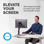 Fellowes Seasa Freestanding Single Monitor Arm for 32" (8kg) Screens - Black, Cable Management