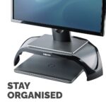 Fellowes Smart Suites Monitor Riser Adjustable Stand for 1 Display, 21" / 10kg Max, Black