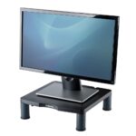 Fellowes Standard Monitor Riser with Cable Management, 3 Height Adjustments, 21" Max Screen, Graphite