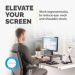 Fellowes Standard Monitor Riser with Cable Management, 3 Height Adjustments, 21" Max Screen, Graphite