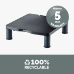 Fellowes Standard Monitor Riser with Cable Management, 3 Height Adjustments, 21" Max Screen, Graphite