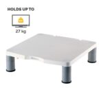 Fellowes Standard Monitor Stand, 3 Height Adjustments, 21" Screen Support, 27kg Max Weight, Grey/White