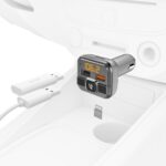 Hama 00014165 FM Transmitter 87.6 - 107.9 MHz with Bluetooth, MicroSD, MP3 Playback, Silver
