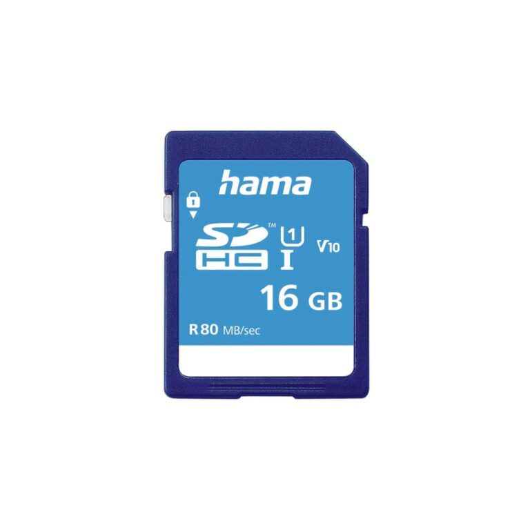 Hama 00124134 16GB SDHC UHS-I Class 10 Memory Card 80 MB/s Read Speed, V10 U1, Blue