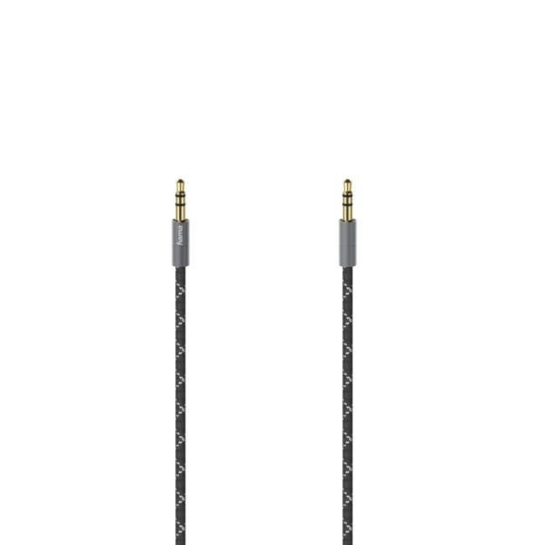 Hama 00205130 Audio Cable 1.5m 3.5mm Male to 3.5mm Male Gold Plated Black, Grey