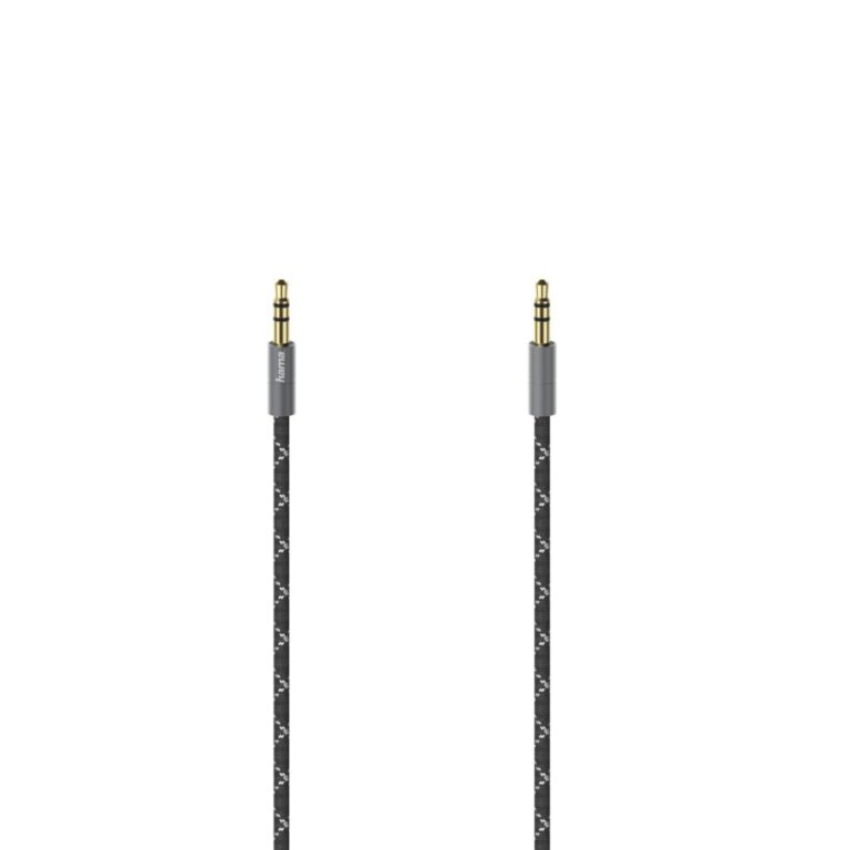 Hama 00205130 Audio Cable 1.5m 3.5mm Male to 3.5mm Male Gold Plated Black, Grey
