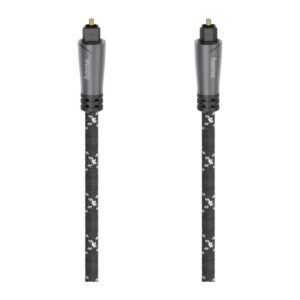 Hama 00205140 TOSLINK Audio Cable 3m Gold Plated Black/Grey Magnetically Shielded