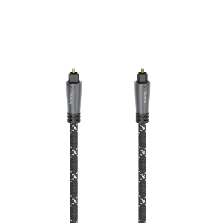 Hama 00205140 TOSLINK Audio Cable 3m Gold Plated Black/Grey Magnetically Shielded