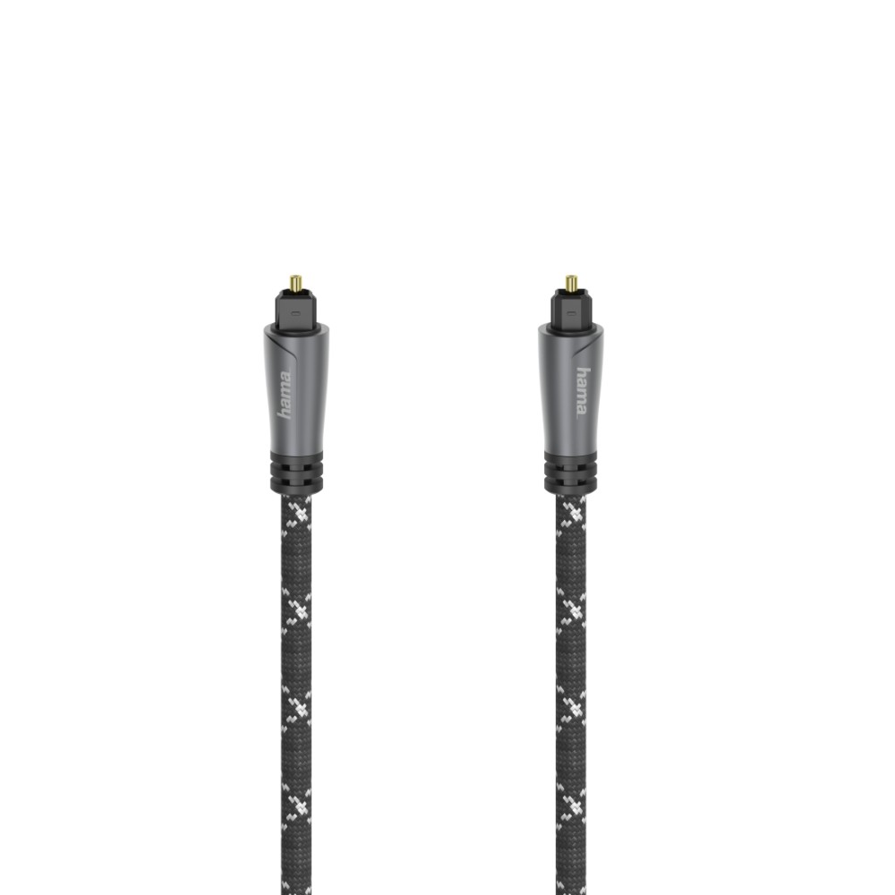 Hama 00205140 TOSLINK Audio Cable 3m Gold Plated Black/Grey Magnetically Shielded