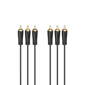 Hama 00205150 Audio Cable 1.5m 3x RCA Male to 3x RCA Male Gold-Plated Black