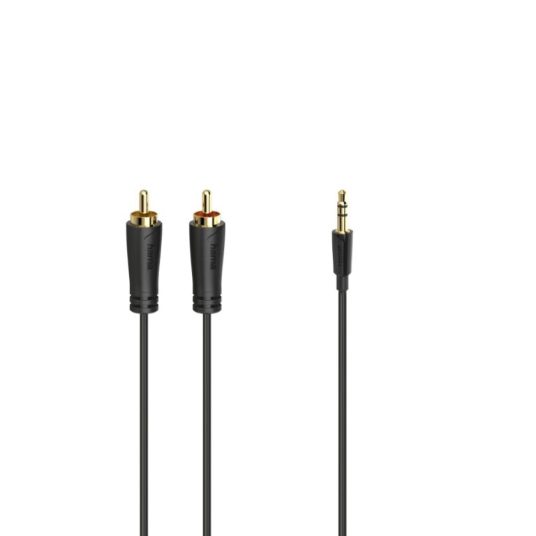 Hama 00205260 Audio Cable 1.5m 3.5mm Male to 2x RCA Male Gold-Plated Black