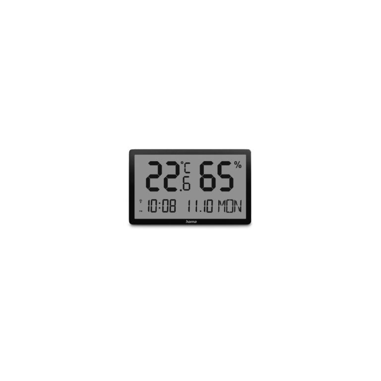 Hama 00222232 Digital Weather Station with Indoor Hygrometer & Thermometer, Alarm, Clock, Black
