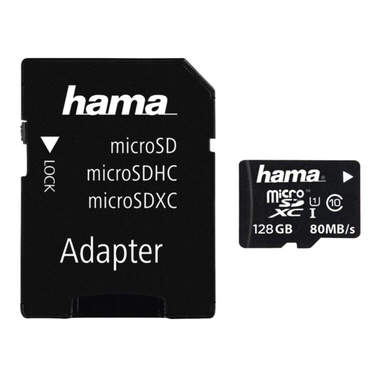 Hama 128GB microSDXC UHS-I Class 10 Memory Card with SD Adapter - Black