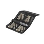 Hama 24-in-1 Mini Screwdriver Set - Cross, Pentalobe, Slot, Torq-Set, Tri-Wing Bits, Aluminium Handle, Black Case