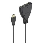 Hama 4K HDMI Toggle Switch, 2 In 1 Out, 60Hz, 0.6m Cable, Plug & Play, Black