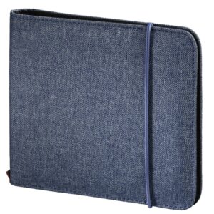 Hama 95681 Wallet Case for 24 CD/DVD Discs, Polyester, Blue with Antistatic Sleeves