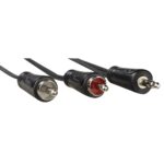 Hama Audio Cable, 3.5mm Jack Plug to 2 RCA Plugs, Stereo, 1.5m, Black
