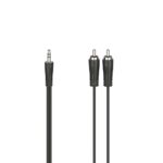 Hama Audio Cable, 3.5mm Jack Plug to 2 RCA Plugs, Stereo, 1.5m, Black