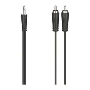 Hama Audio Cable, 3.5mm Jack Plug to 2 RCA Plugs, Stereo, 1.5m, Black