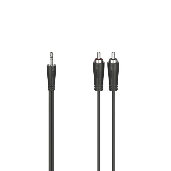 Hama Audio Cable, 3.5mm Jack Plug to 2 RCA Plugs, Stereo, 1.5m, Black