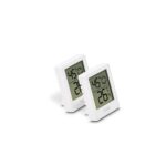 Hama Baros Digital Indoor Thermometer & Hygrometer, White, Set of 2