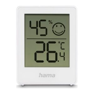 Hama Baros Digital Indoor Thermometer & Hygrometer, White, Set of 2