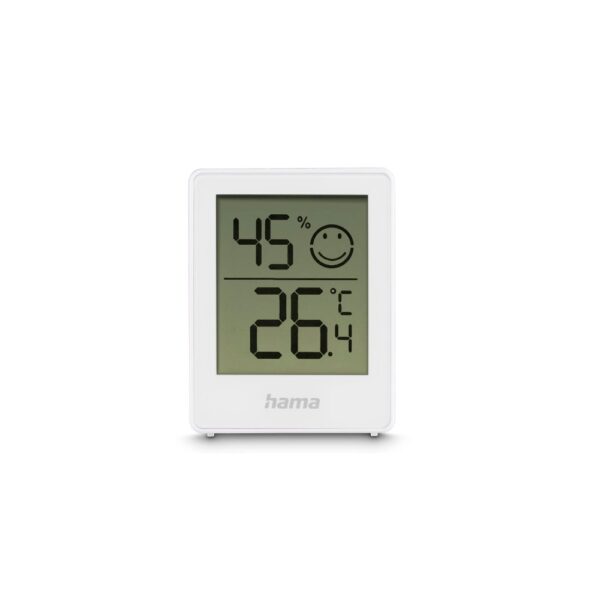 Hama Baros Digital Indoor Thermometer & Hygrometer, White, Set of 2