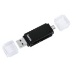 Hama Basic USB 2.0 OTG Card Reader for SD/MicroSD Cards - Black