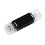 Hama Basic USB 2.0 OTG Card Reader for SD/MicroSD Cards - Black