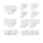 Hama Cable Duct Kit, 4 Pieces, Self-Adhesive, 1m, White, with Connecting Pieces