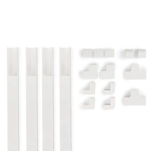 Hama Cable Duct Kit, 4 Pieces, Self-Adhesive, 1m, White, with Connecting Pieces