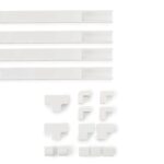 Hama Cable Duct Kit, 4 Pieces, Self-Adhesive, 1m, White, with Connecting Pieces