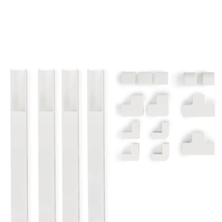 Hama Cable Duct Kit, 4 Pieces, Self-Adhesive, 1m, White, with Connecting Pieces